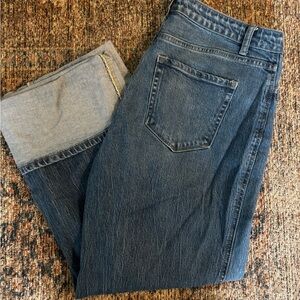 Vici Blue Denim Jeans with Gold Button